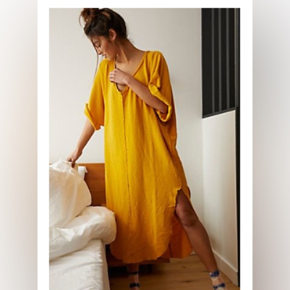 Free People On a Cloud Nightie Goldenrod
